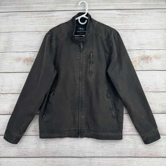 Rodd & Gunn The Jack Jacket Mens Medium Gray Harrington Coated Canvas Italy